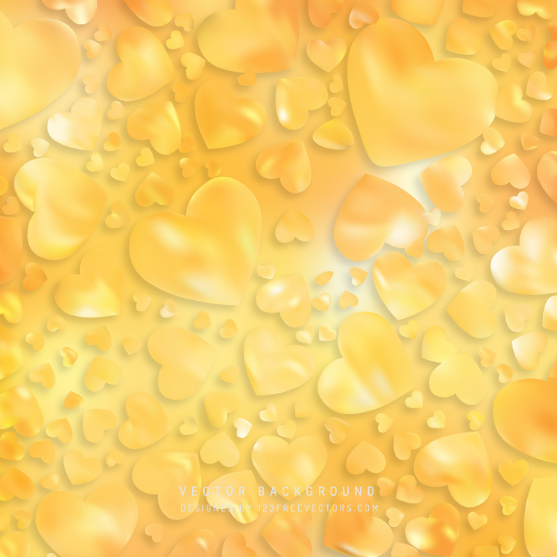 Orange Valentine Heart Background