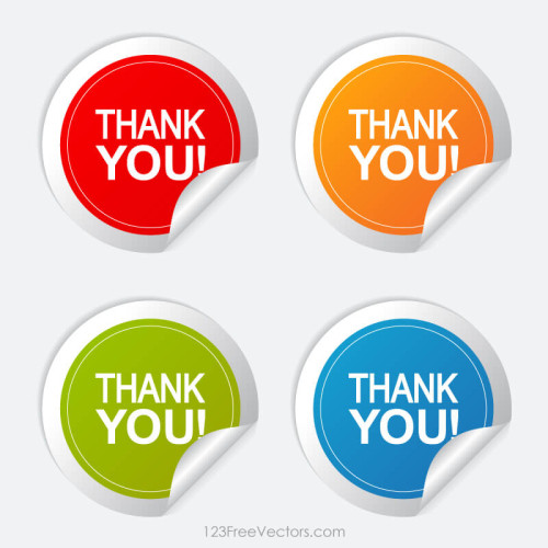 Thank You Round Stickers Vector