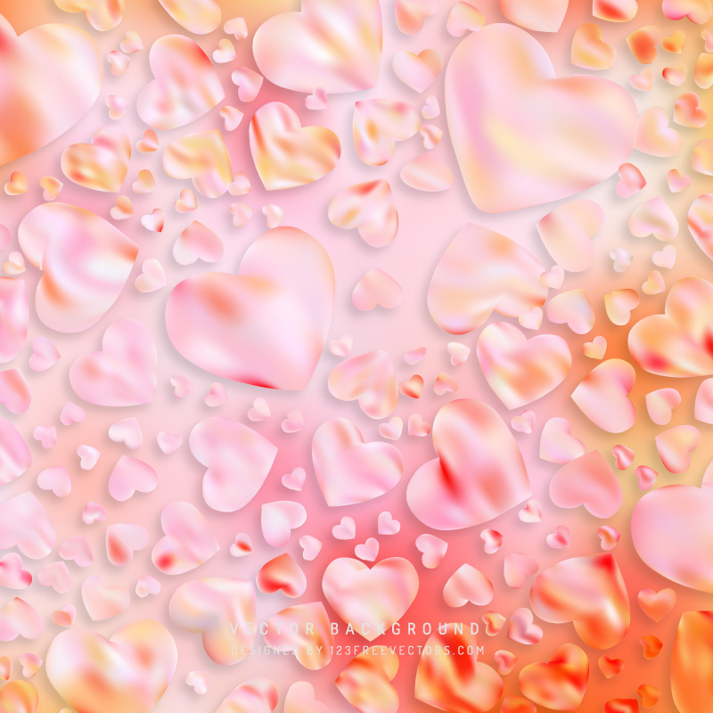 Abstract Romantic Light Pink Hearts Background