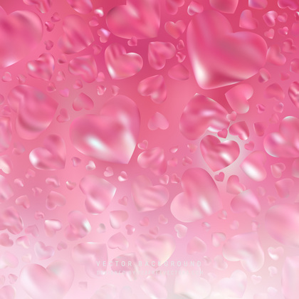 Romantic Pink Hearts Background