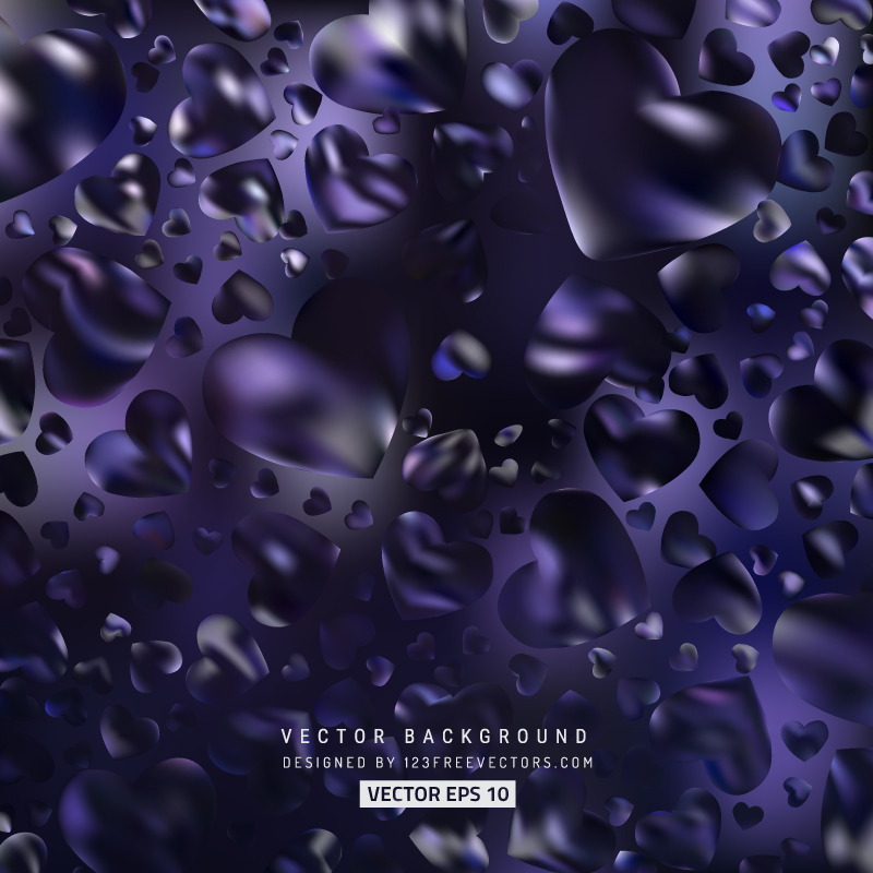 Abstract Dark Purple Loving Heart Valentine Background