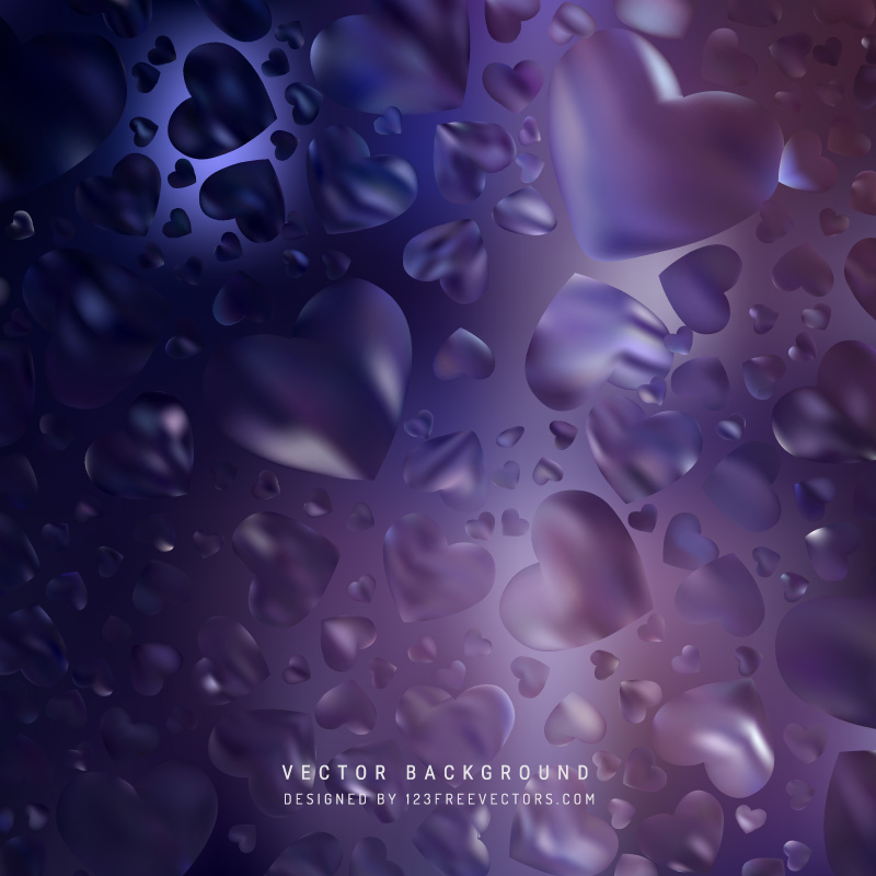 Dark Purple Love Heart Background