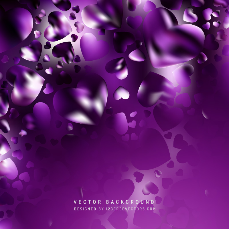 Abstract Dark Purple Valentine Heart Background