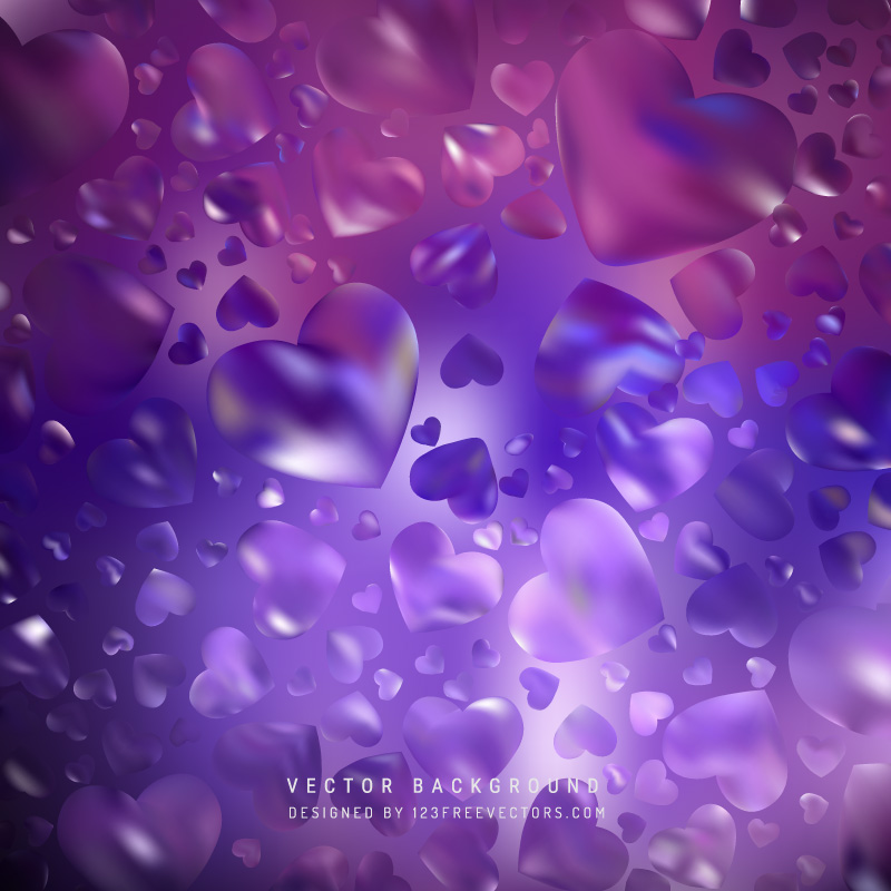 Abstract Valentines Day Dark Purple Heart Background