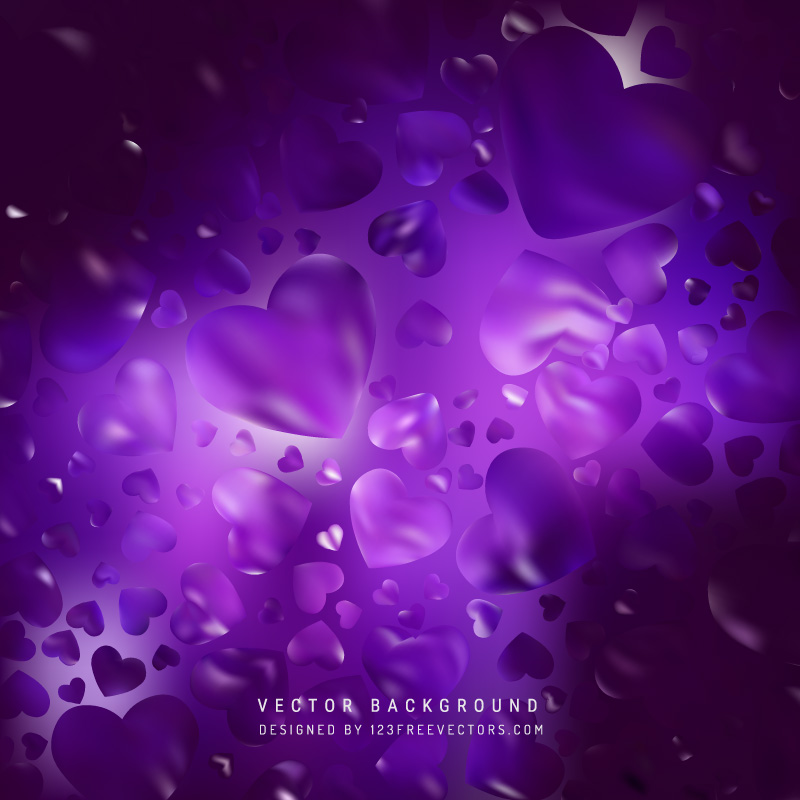 Dark Purple Valentine Heart Background