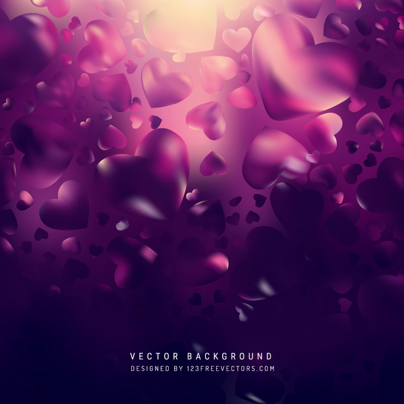 Dark Purple Love Heart Background