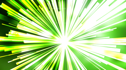 Abstract Green Yellow and White Radial Stripes Background Design