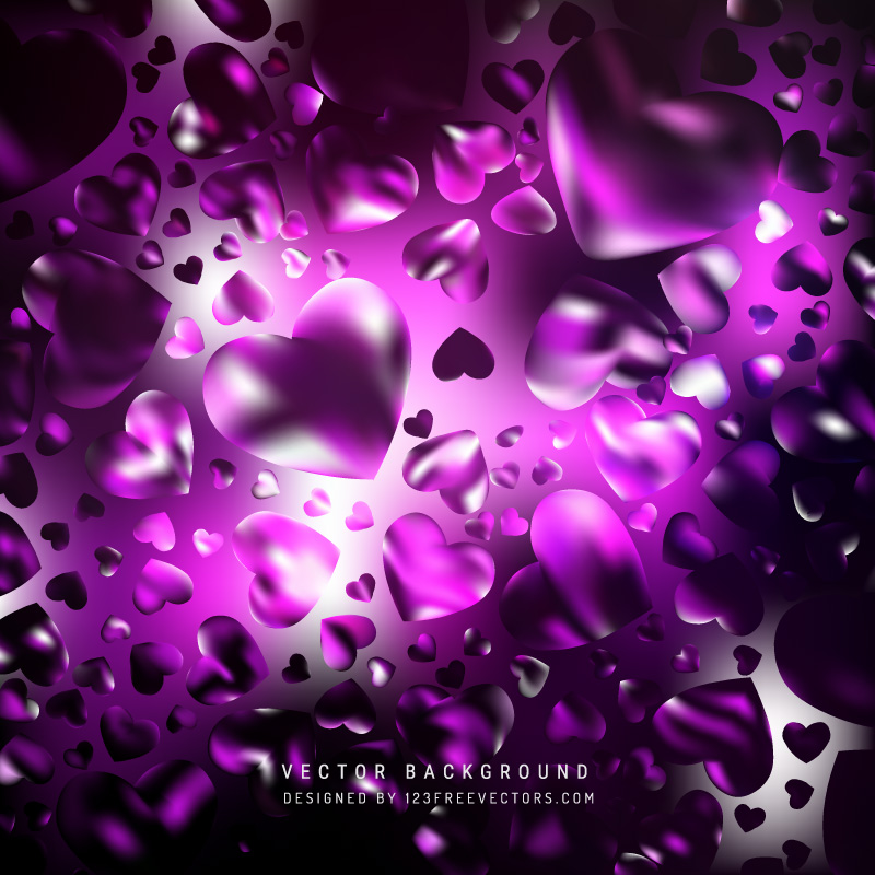 Valentines Day Dark Purple Heart Background