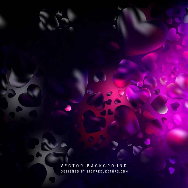 Abstract Purple Black Valentine Heart Background