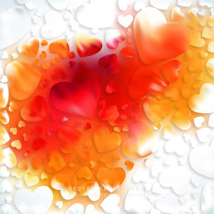 Abstract Romantic Red Yellow Hearts Background