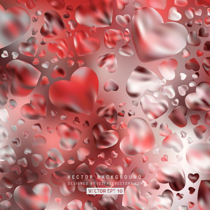 Abstract Light Red Heart Background