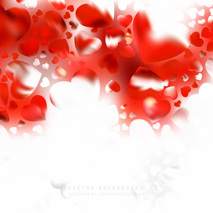 Red White Loving Heart Valentine Background