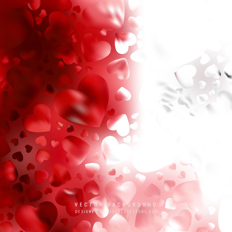 Red White Heart Background