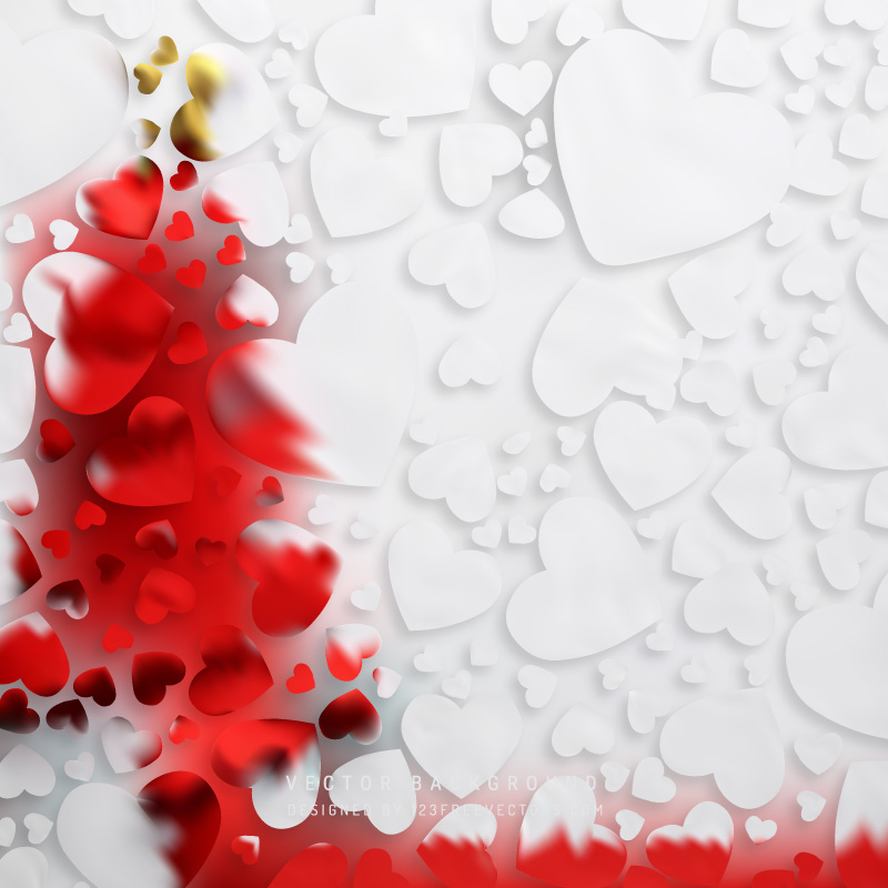 Red White Love Heart Background