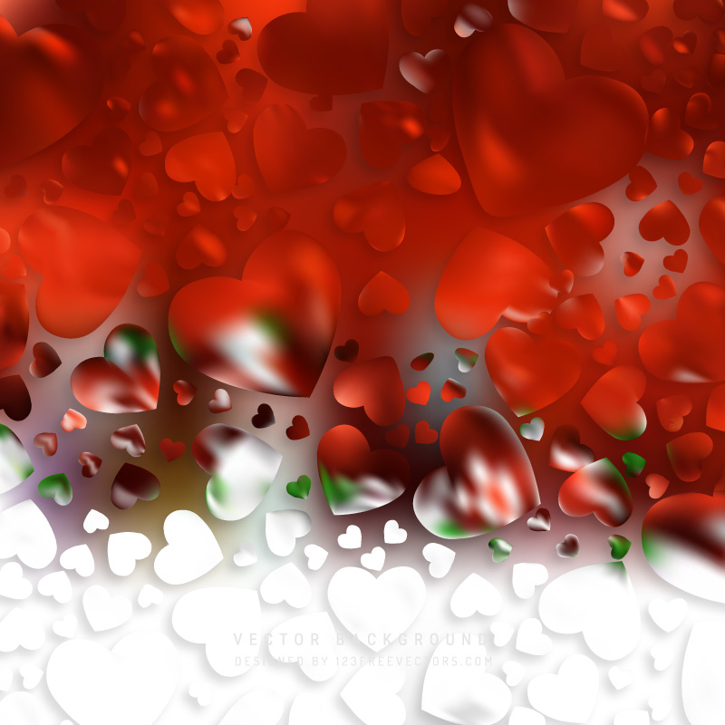 Abstract Red White Heart Background
