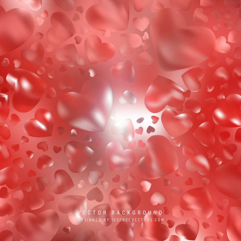 Abstract Romantic Red Hearts Background