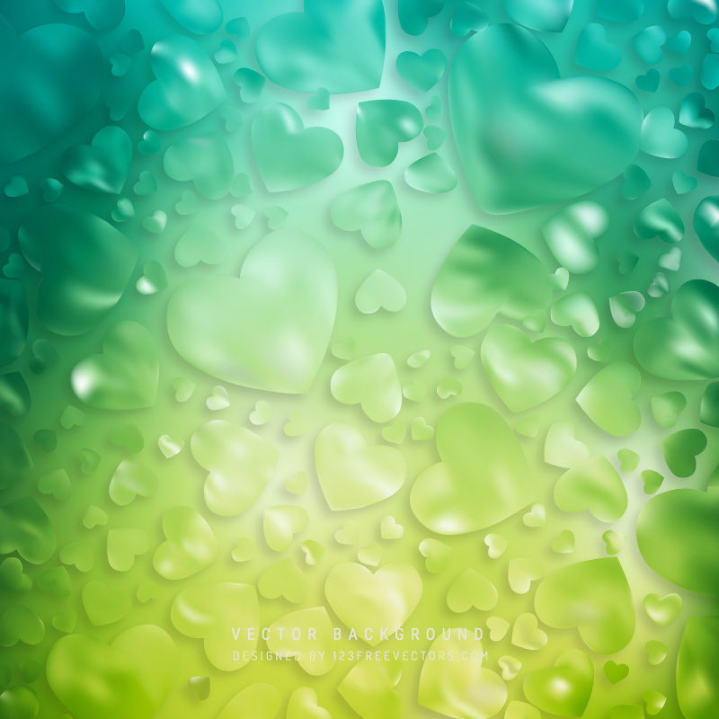 Abstract Green Turquoise Valentine Heart Background
