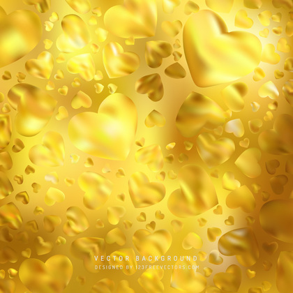 Abstract Yellow Loving Heart Valentine Background