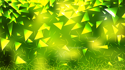 Abstract Green and Yellow Geometric Triangle Background Vector Graphic