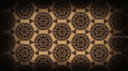Black and Brown Vintage Floral Ornament Wallpaper Pattern Graphic