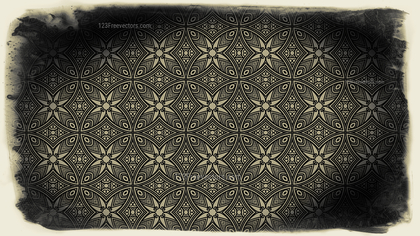 Black and Brown Vintage Floral Pattern Texture Background Template