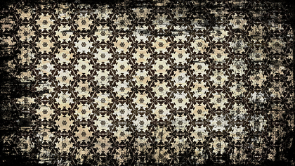 Black and Brown Vintage Grunge Flower Pattern Background