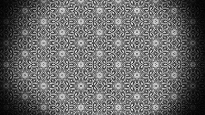 Black and Grey Decorative Floral Pattern Wallpaper