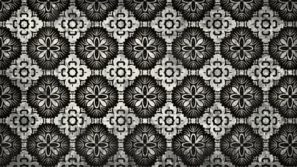 Black and Grey Vintage Seamless Ornamental Pattern Wallpaper