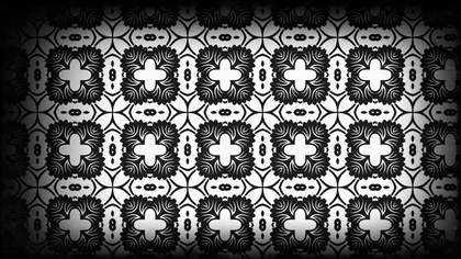 Black and White Vintage Floral Ornament Wallpaper Pattern Graphic