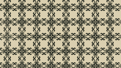 Brown and Green Vintage Floral Ornament Wallpaper Pattern Graphic