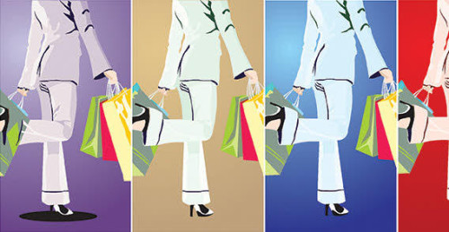 Fashion Shopping Girl Vector Graphic
