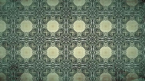 Dark Green Vintage Seamless Ornamental Pattern Background