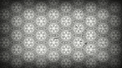 Dark Gray Decorative Floral Pattern Wallpaper