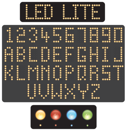 Free Vector Led Alphabet and Numbers