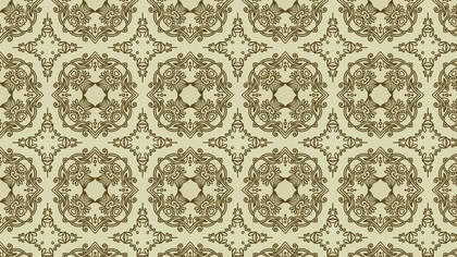 Earth Yellow Color Vintage Seamless Floral Background Pattern