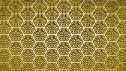 Gold Vintage Floral Ornament Wallpaper Pattern Graphic