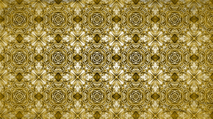 Gold Vintage Decorative Floral Pattern Wallpaper