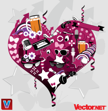 Free Vector Heart Collage Graphics