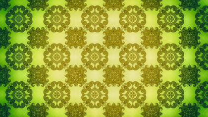 Green and Yellow Seamless Floral Background Pattern