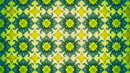 Green and Yellow Floral Pattern Texture Background Template