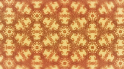 Orange Vintage Decorative Floral Pattern Wallpaper