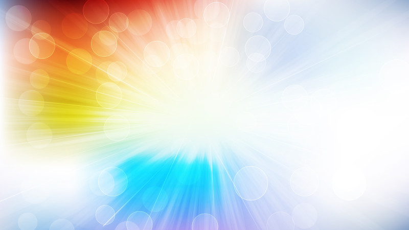 Abstract Colorful Defocused Lights with Sun Rays Background