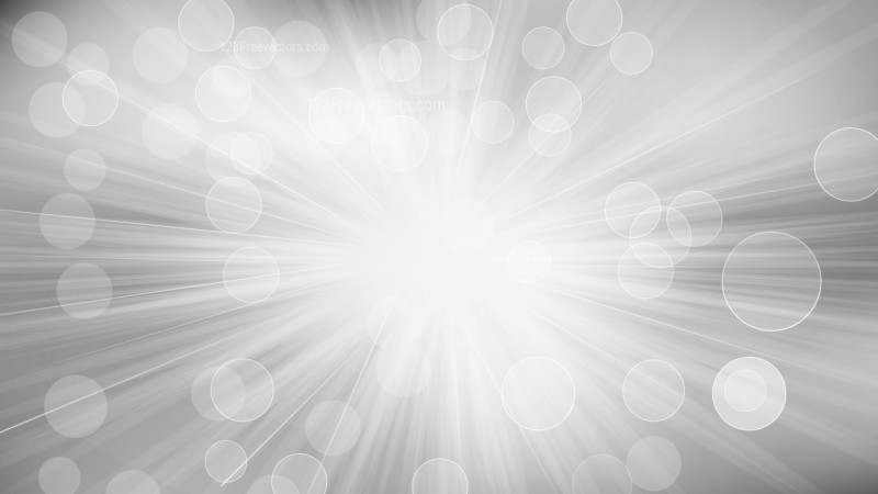 Grey and White Bokeh Lights Background with Sun Rays