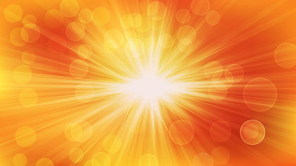 Abstract Orange Bokeh Lights Background with Rays Vector Graphic