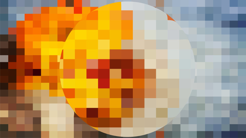 Blue and Orange Geometric Mosaic Square Background Vector Graphic