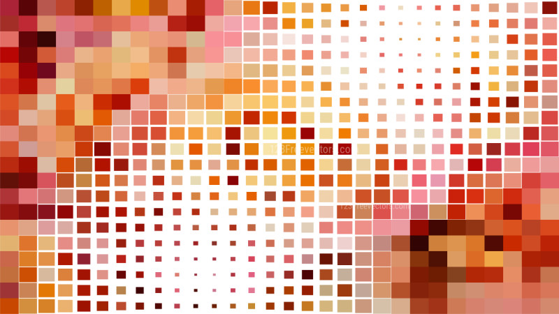 Abstract Orange and White Geometric Mosaic Square Background