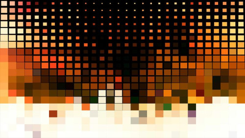 Orange Black and White Square Pixel Mosaic Background