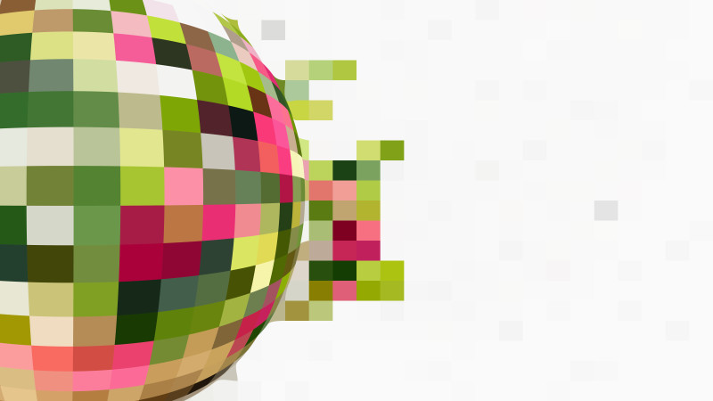 Pink Green and White Geometric Mosaic Square Background