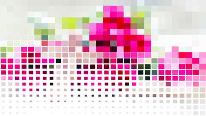 Abstract Pink Green and White Square Pixel Mosaic Background