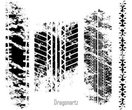 Free Grunge Tire Tracks Vector Art
